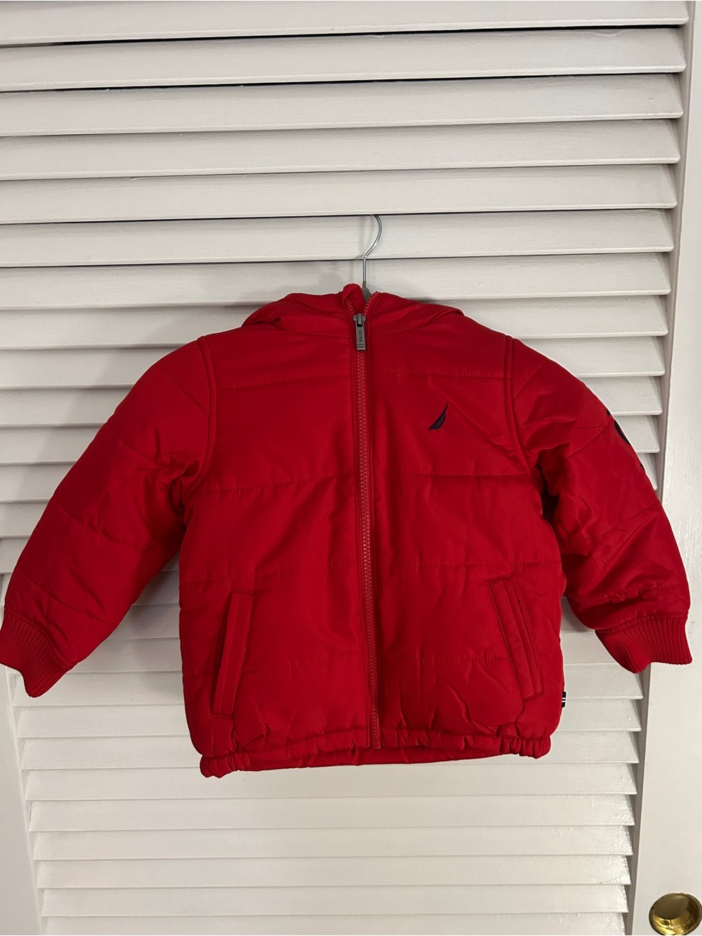 Nautica Kids Red Hooded Puffer Jacket